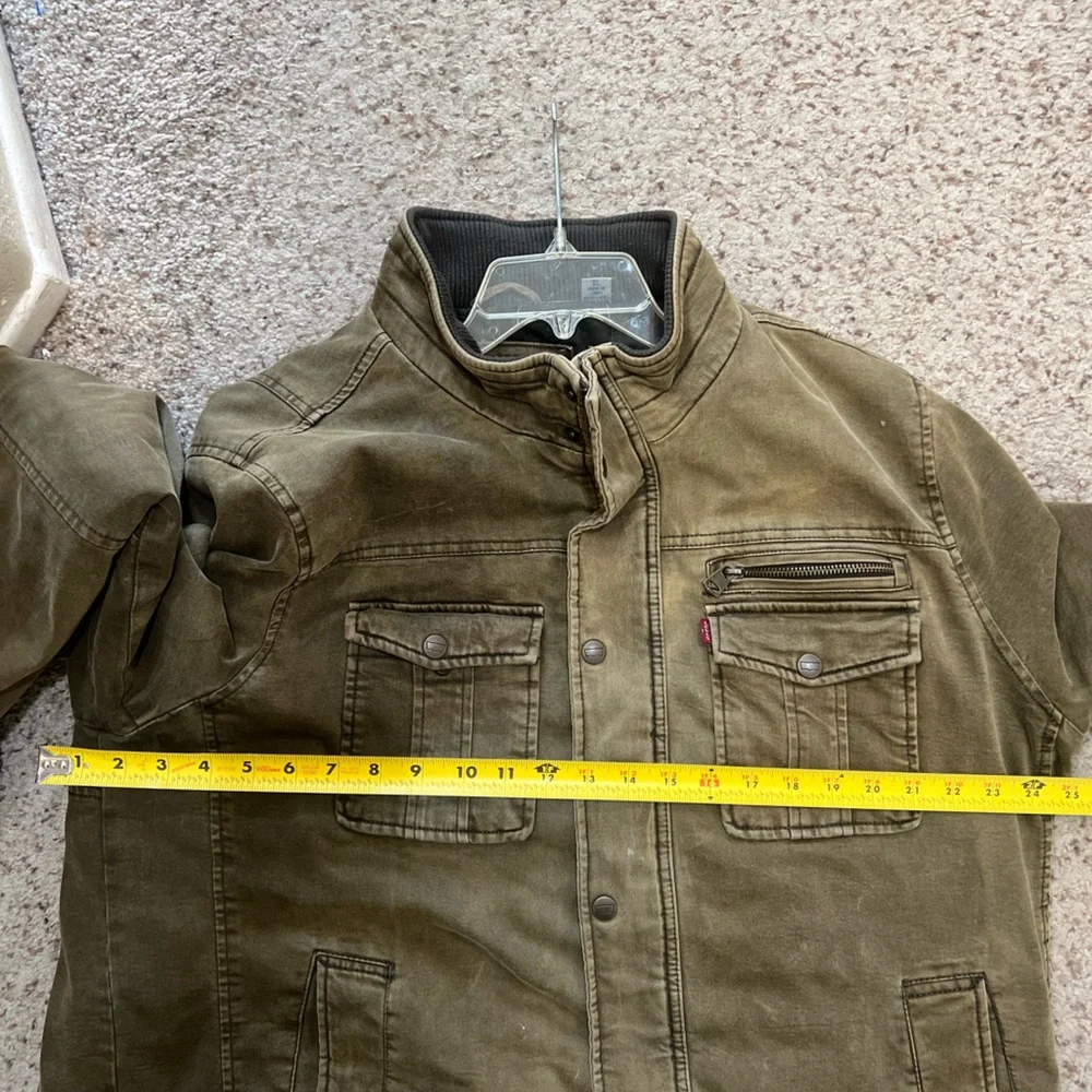 Levi’s Canvas Jacket Coat Mens XL Khaki Utility Military Workwear Chore gorpcore